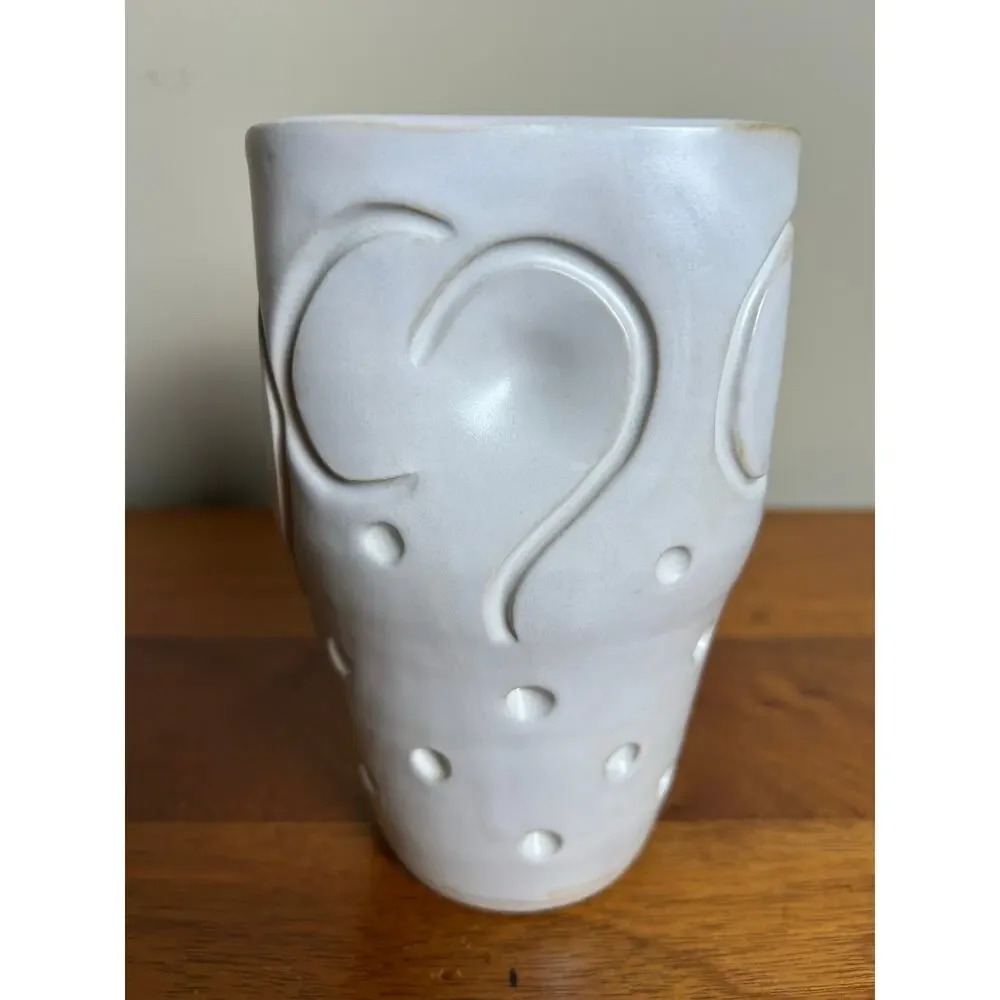 Handcrafted Studio Pottery Vase White Matte MCM Ceramic Signed Vase